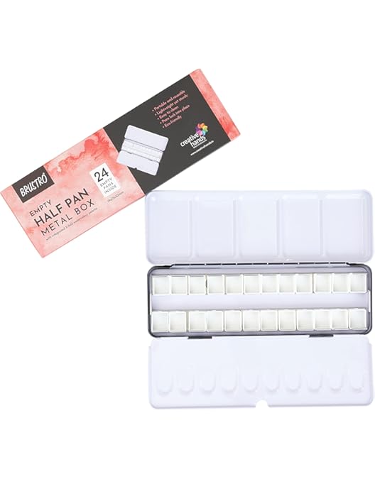 thumbnail image 2 of Meeden Watercolour Palette WANDIC Watercolor Paint Case, Colorful Empty Watercolor Tin Palette Paint Case With 24 Pcs 1ml Paint Pans For Artists Students Watercolor Travel Case Watercolour Pans 2 of 10