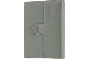 GOLDAYPLN Agenda scolaire 2024-2025 – Agenda journalier 2024-2025 de juillet 2024 à juin 2025 – Couverture rigide avec onglets mensuels colorés, stylo, porte-stylo, poche intérieure (vert)