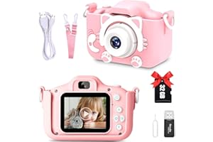 MONODEAL Appareil Photo pour Enfants, Mini Caméra Numérique Rechargeable Caméscope Antichoc Photo vidéo pour Filles Garçons de 3 à 10 Ans Cadeau pour Noel Anniversaire Enfants, Vidéo HD 1080p