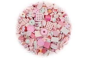 ULALAZA 100 pièces mignon slime charmes ensemble mixte résine Flatback faisant des fournitures pour bricolage artisanat fabrication et ornement Scrapbooking perles assorties bonbons fruits gâteau ornement