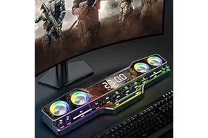 INBEKEA Computer Speakers Soundbar, Desktop Soundbar, Dynamic RGB PC Gaming Speakers, with Bluetooth 5.0, built-in 4000 MAh lithium battery, USB Powered for TV/Home Theater/Gaming/Projectors/Outdoors/Laptop