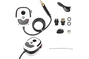 ADWOLT myjka parowa, ręczna myjka z głowicami szczotki, 2500 W, 3 bar, nadaje się do urządzeń kuchennych i sprzątania gospodarstwa domowego (biała)