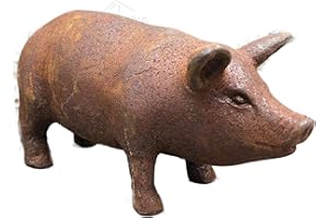 Darthome Ltd Cast Iron Pig Outdoor Farm Garden Patio Lawn Sculpture Statue Animal Ornaments (Small)