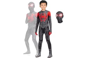 Formemory Spider Kostüm Kinder Superhero Spider Cosplay Kostüme mit Maske,3D Spider Kostüm Jumpsuit Spider Halloween Karneval Cosplay Party