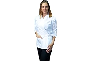 tessile astorino Ricamo Gratuito - Kimono Donna da Lavoro - Divisa per Estetista, Parrucchiera, Spa, Strutture Sanitarie, Alimentari - Made in Italy