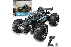 Carox 1:16 Maßstab RC Auto für Kinder, 2.4GHz Hochgeschwindigkeits-Elektro-Monstertruck, 20km/h, Dual 1000mAh wiederaufladbare Batterien, All-Terrain-Reifen, stoßdämpfende Aufhängung