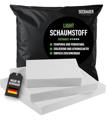 Schaumstoffplatten 40x40x4 Cm – Dichte 18, Polyurethan, Für Kissen & Polster, Set Mit 12 Stück
