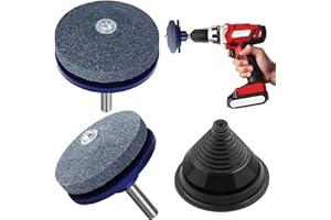 YEEXIANG Lawn Mower Blade Sharpener, 2 Pack Mower Blade Sharpener Durable Sharp lawnmower blade sharpener with Blade Balancer for Any Power Drill Hand Drill Most Lawnmowers (Mower blade sharpener-2pcs)