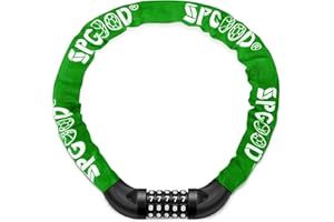 SPGOOD Zamek rowerowy z kodem (14 kolorów) zamek rowerowy z 5 cyframi i hasłem do roweru, motocykla, drzwi, bramy (ciemnozielony)