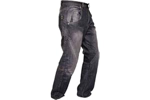 Newfacelook Mens Denim Motorcycle Motorbike Armour Jeans Trousers with Aramid Protection Lining
