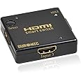 Duronic HDS3 Mini 3 Port Gold HDMI Auto Switch PIANO BLACK 3x1 (3 way input 1 output HDMI Switcher)