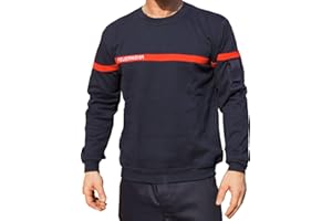 FEUER1 Sweat-shirt Pompiers avec bande rouge
