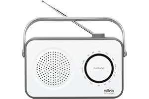 SILVA SCHNEIDER Silva-Schneider M 295 Tragbares Retro-Radio, weß/grau