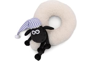 NICI poduszka na szyję dla dzieci Shaun the Sheep 25x25cm - Poduszka na szyję - Puszysta poduszka dla dzieci dla dziewczynek i chłopców - Idealna jako poduszka podróżna - 49655