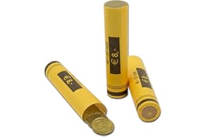 EFFEKTIVO Tubi per monete Euro in carta, Involucri per monete, per monete da 20 centesimi, Pacchetti portamonete confezione da 80 pezzi