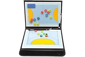 ZONSUSE Tableau Tactique Handball, Tableau Portable D'entraîneur de Hand-ball, Tableaus Magnétique de Handball, avec Marqueurs, Gommes, Équipe Magnet, pour Entraînements Tactiques Concours