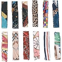 6Pcs En Satin De Soie Bandanas Cheveux Bandeau Echarpe Carré