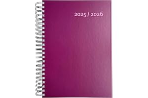 edition cumulus Agenda 2025/2026 épais, format A4, motif mûre (violet), fabriqué en Allemagne, idéal pour le bureau, reliure à spirale, une page A4 complète par jour, août 25, août 26