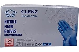 ATP Consumables Blue Premium Grip Nitrile Gloves XL - Industrial Strength, Textured for Enhanced Grip - Heavy Duty Rubber Gloves - Waterproof Gloves - Latex-Free - Disposable Gloves - 1 Box