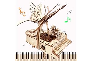 IQIETOY 3D Puzzle for Adults - Cool Piano Music Box DIY Craf Kit for Adults to Build Model Kits Wood Mechanical Building Puzzle for Age 14+ Years Old