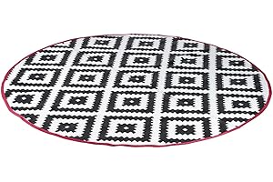 Bo-Camp Urban Outdoor Chill Matter Teppich, rund, Durchmesser 200 cm, Schwarz/Weiß