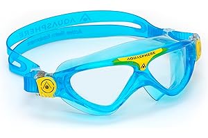 AQUA SPHERE Aquasphere Vista JR |Lunettes de Natation, lunettes de piscine pour enfants 6 ans+ avec protection UV, joint en silicone et des verres anti-buée et anti-fuite pour garçon & fille