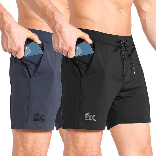 Short De Course Homme - Léger Et Séchage Rapide - Avec Poche Zippée - Pour Sport, Fitness, Jogging