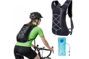 AMERTEER Hydration Backpack with 2L Water Bladder for Women Men Kids doing Outdoor Running, Hiking, Camping, Skiing, Cycling