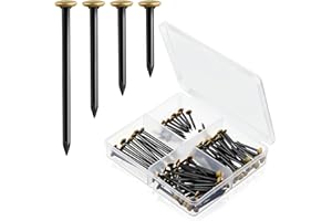 Enhon 120 Bildernägel Set (20/25/30/40mm) - Rostfreie Stahlnägel mit goldfarbenem Kopf für Beton, Ziegel & Holz - Ohne Bohren - Schont die Wand - Inkl. praktischer 4-Fach Box