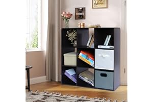PACHIRA E-COMMERCE PACHIRA 9 Cube Wood Bookcase Dark Brown, Stackable Cube Storage Unit Freestanding Bookshelf Storage Shelf For Books CDs Clothes Toys Storage Cube Unit For Living Room Bedroom Hallway Office