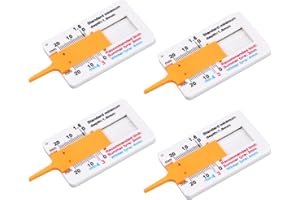 Rapidbok 4PCS Jauge Profondeur Pneu, Jauge de Profondeur de Pneu en Plastique, 0-20mm Outil de Mesure de Bande Roulement de Pneu, Jauge D'Usure de Pneu Auto pour Voiture Moto Van SUV Camions