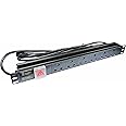 JUSTOP 6 Way Rack Mount PDU IEC C14 Plug Horizontal PDU 1U 19 Inch 13A Power Distribution Unit With On/Off Switch