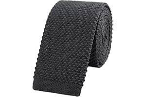 WANYING Homme 5.7cm 2.25" Étroite Tricotés Cravate Narrow Tie Cravate Fine en Tricot Style Rétro Vintage Décontracté Bureau Basique