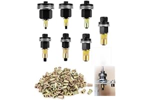LQGTQO 217 Pezzi Inserto Filettato Rivettatrice Manuale di Teste Set, M3, M4, M5, M6, M8, M10, M12 Rivettatrice per Inserti Filettati Accessori, Rivetti Filettati Nero, Set di Testine per Rivetti Manuali
