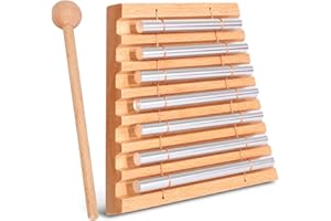 LIEKE Klangheilung Chime 7 Ton Klangstab für Yoga Meditation, Holz Hand Glockenspiel Glocken Percussion Instrument