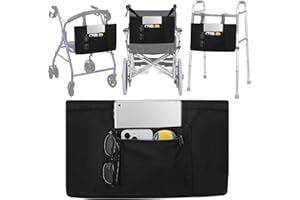supregear Andador Bolsa, Bolsa de Andador Plegable con Compartimento Desmontable para Preservar el Calor para Patinetes en Silla de Ruedas Walker Rollator, Negro