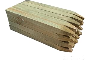 KOOLIST 20 pack Wooden Site Pegs, Saw Cut, Osmose Treatred Wooden Stakes 300 mm by 25 mm Square Section for Garden Edging, Log roll, Gravel Board Support or Builders Marking Out Stakes
