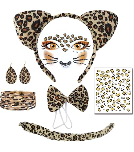 Petitebelle Costume Girafe 5 Pièces - Bandeau Avec Nœud Papillon, Gants, Queue Et Tutu Marron - Taille Unique