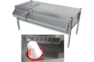 MONTIDISTRIBUZIONE Gabbia Sovrapponibile in Rete Zincata per Quaglie Ingrasso (40-50 Capi). Max Ingombro cm 46 x 100 x H 50. In Omaggio Abbeveratoio e Mangiatoia Supplementari