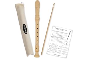 Tuyama® TFS-08D Blockflöjt - Tyska fingersättning - Sopran - Beige - C-Dur - Inkl. fingersättningstabell, notexempel, rengöri