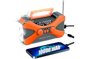 SEFITOPHER Crank Radio 10000 mAh Portable Emergency Radio 3 Modes LED Torch LED Reading Lamp SOS Alarm and Hand Crank Dynamo for Camping, Travel