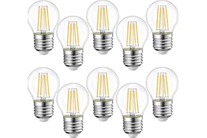 EXTRASTAR Lot de 10 Ampoule LED Standard E27 4W équivalent à 40W, Ampoule led e27 Vintage 400LM, 3000K Couleur Blanc Chaud Claire, Verre, 10 Pièces