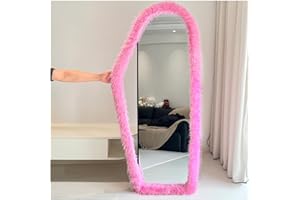 UYRIE Fluffy Mirror Frame Cover for Arched & Full-Length Mirrors (59"x16") – Stretchy, Non-Slip Fit, 6 Neutral Colors – Soft & Durable Décor (Mirror Not Included)