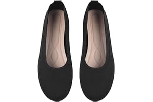 OFFCUP Ballerine Donna, Ballerine Punta Tonda, Ballerine Piatte Slip-on, Ballerine a Punta Rotonda a Maglia da Donna Suola Traspirante Antiscivolo Adatto alle Donne in Estate