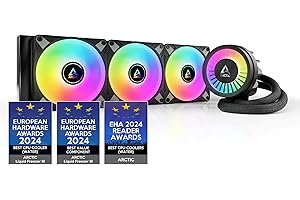 ARCTIC Liquid Freezer III 360 A-RGB - PC à refroidissement par eau, refroidisseur d’eau tout-en-un pour processeur AIO, Compatible Intel LGA1851/1700 et AMD AM5/4, Pompe à commande PWM efficace - Noir