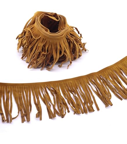 WADORN Fransenbesatz PU Leder - 3m Quastenband Weiß 10cm