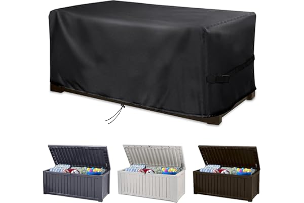 MRWiZMS Housse Coffres de Rangement Extérieur, pour Boîtes de Terrasse ExtéRieures et Boîtes de Rangement, Tissu Oxford Résistant 420D Imperméable, Résistant Aux UV, Au Vent et à la Neige