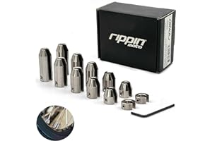 Rippin Moto 12-Pack Motorcycle Wheel Weight Kit | Premium Reusable Nickel Finish Brass Spoke Weights for Motorcycle Wheel Balancing