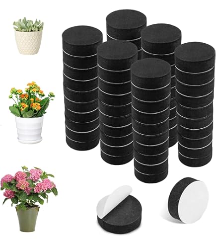 Pied Pot De Fleur Invisible (Lot De 40) - Pied Caoutchouc Noir Pour Surélever Les Plantes
