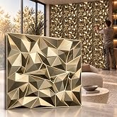 3D Panels, 50 x 50 cm, PVC Plastic Panels, Wall Panels, Gaming Room Wall Ceiling, 3D Look, 8 Pieces, 2 m² PVC 3D Panels, D101